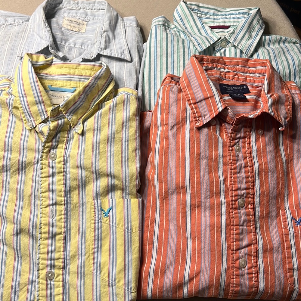 Lot of American Eagle Mens Long Sleeve Dress Shirts Size M